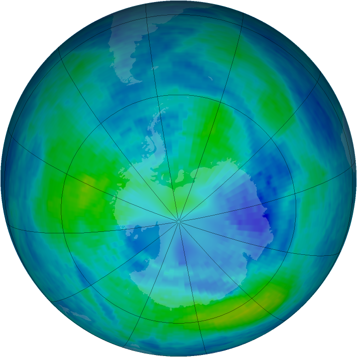Antarctic ozone map for 02 April 1994